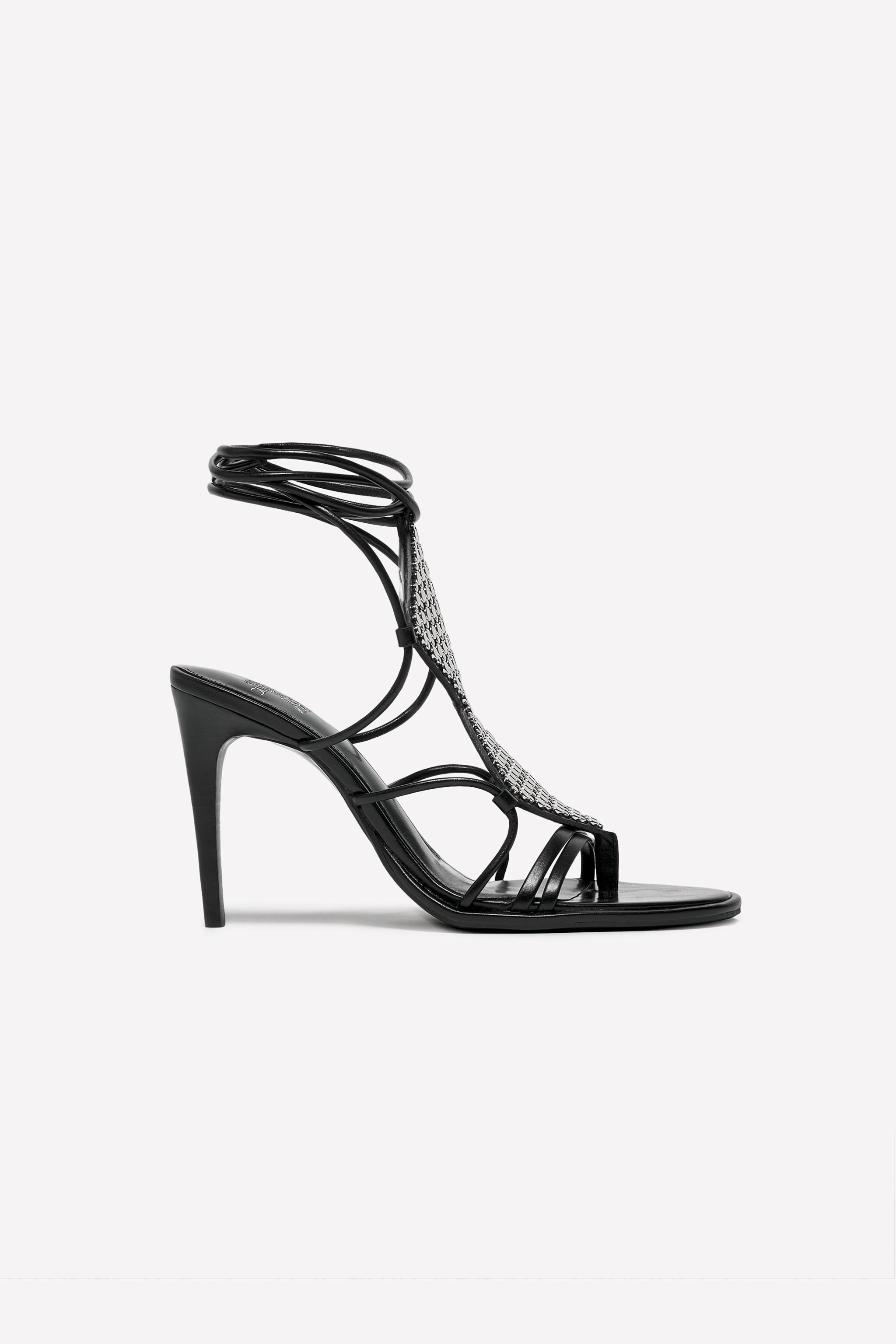 LEATHER STRAPPY STUDDED SANDALS LUDOVIC DE SAINT SERNIN x ZARA